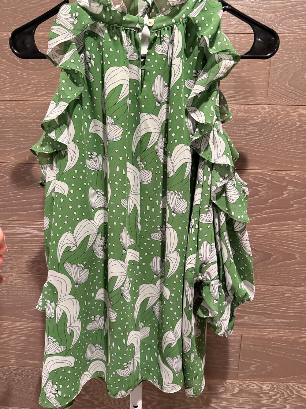 Floral Cold-Shoulder Ruffle Blouse - Picture 6 of 11